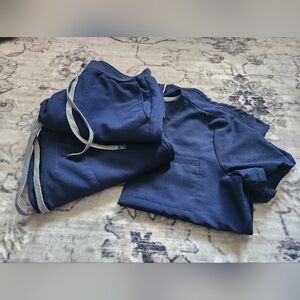 Small Navy Fabletics Scrub Set 2 Pants & 1 Top